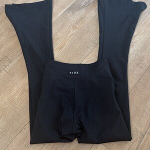 Five Black split Flare Leggings YL